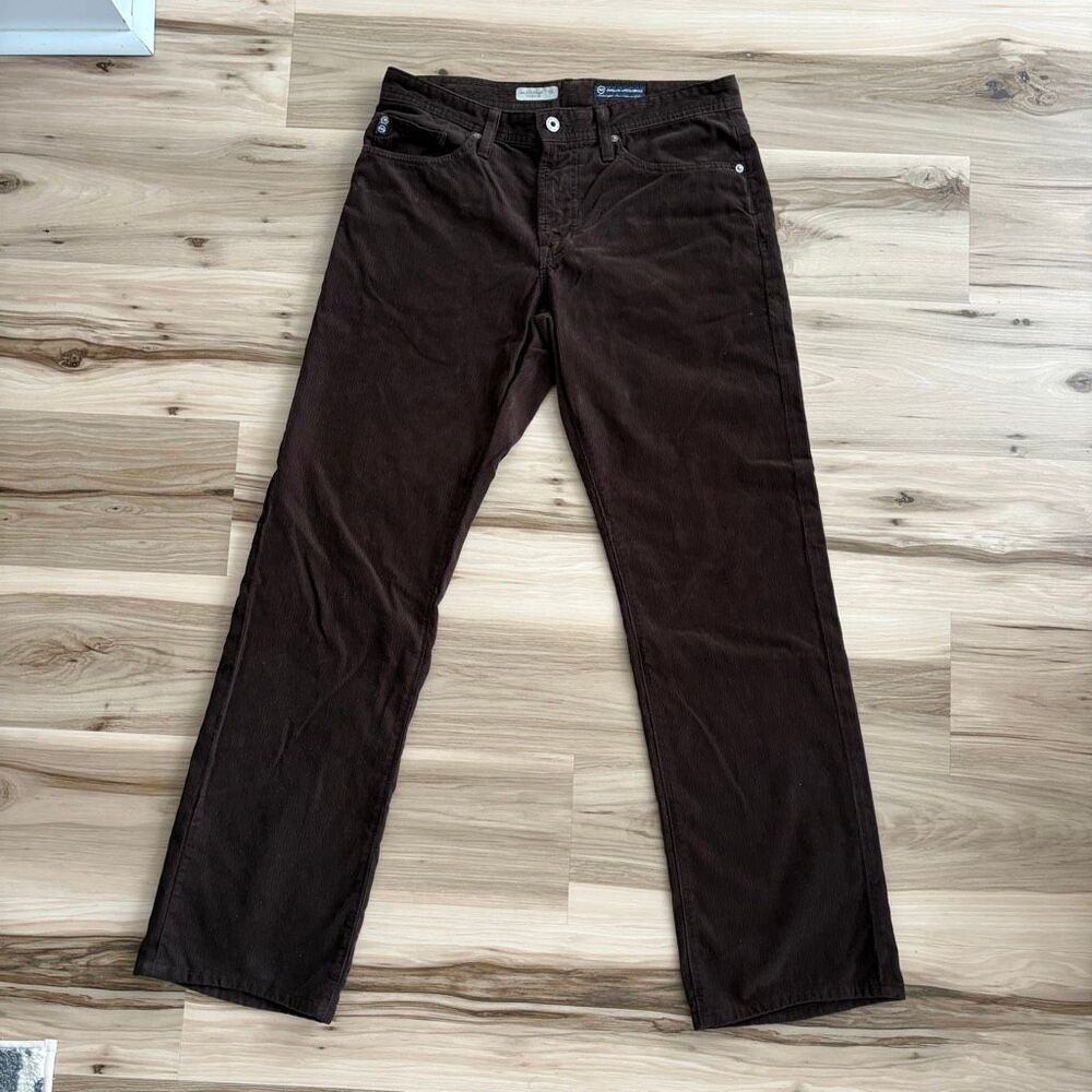 AG Jeans Men's Protégé Corduroy Straight Leg Pants size 32 Pima Cotton Brown